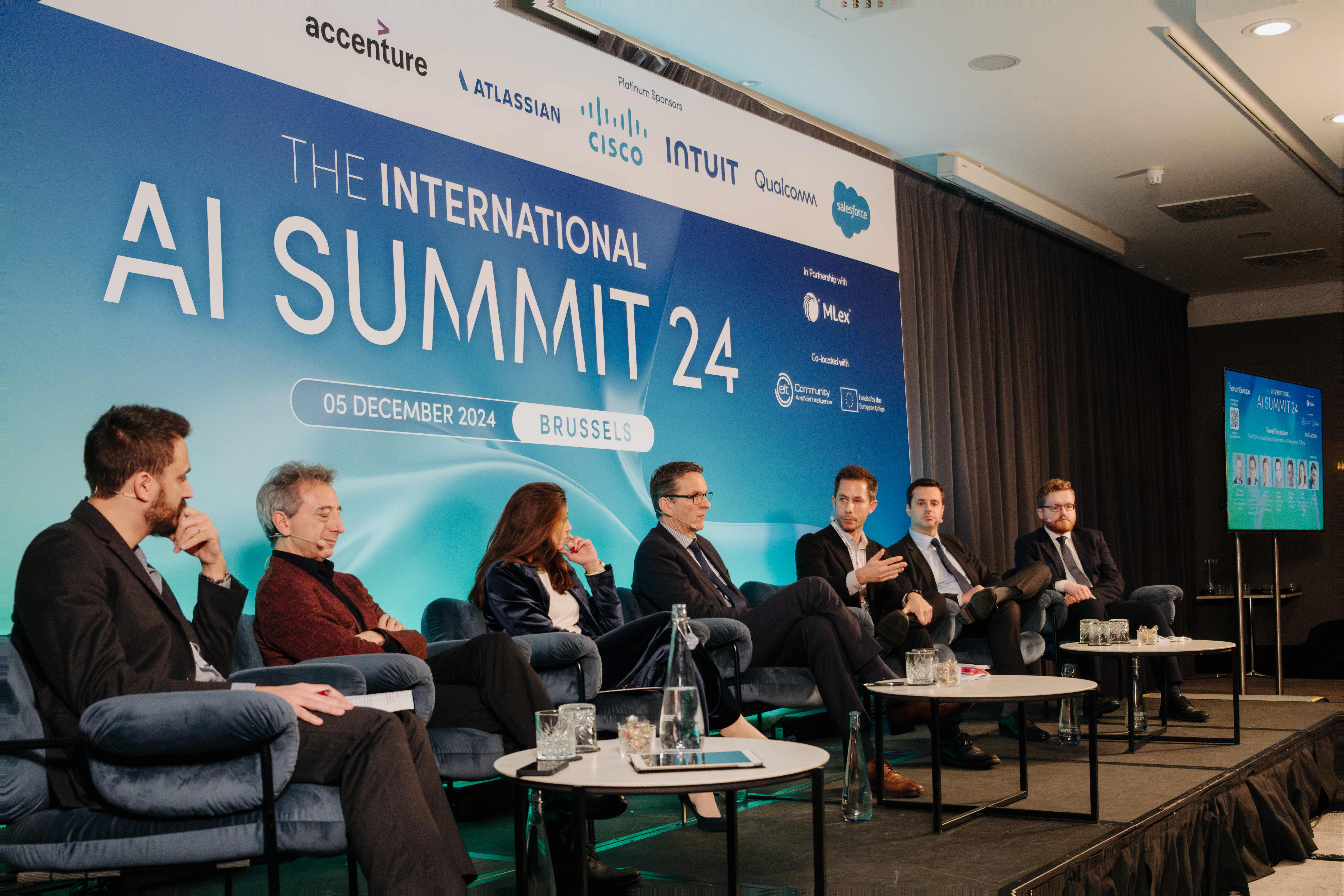 Panel Discussion: 'The EU AI Act and Global Alignment on AI Regulatory Efforts' at the International AI Summit 2024. 