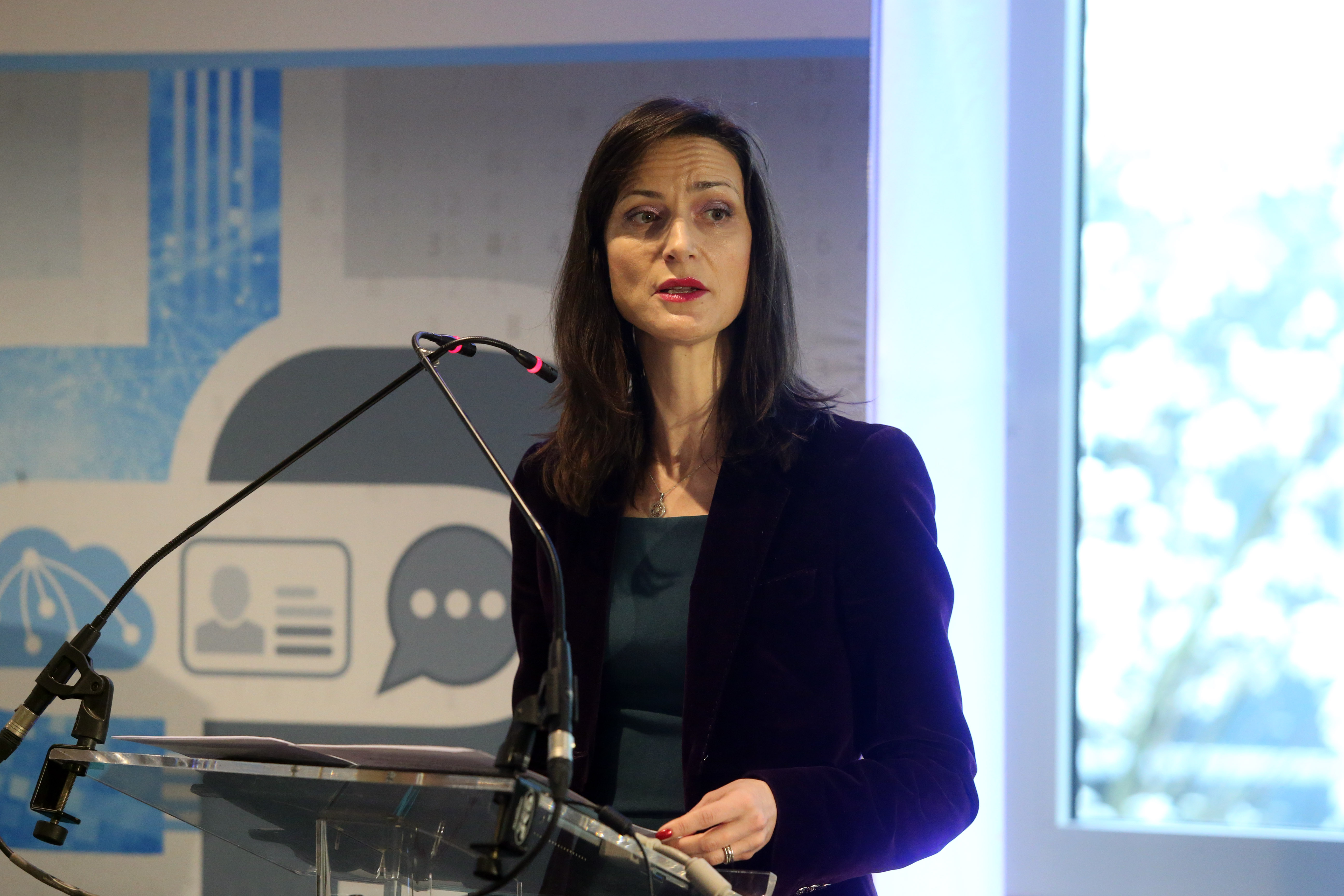 Former Commissioner, and current Deputy Prime Minister of Bulgaria, Mariya Gabriel on stage at the 2019 edition. 