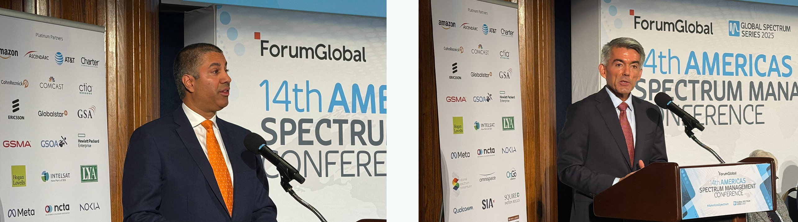 Middle Left: Ajit Pai, President & CEO, CTIA Middle Right: Hon. Cory Gardner, President & CEO, NCTA. 